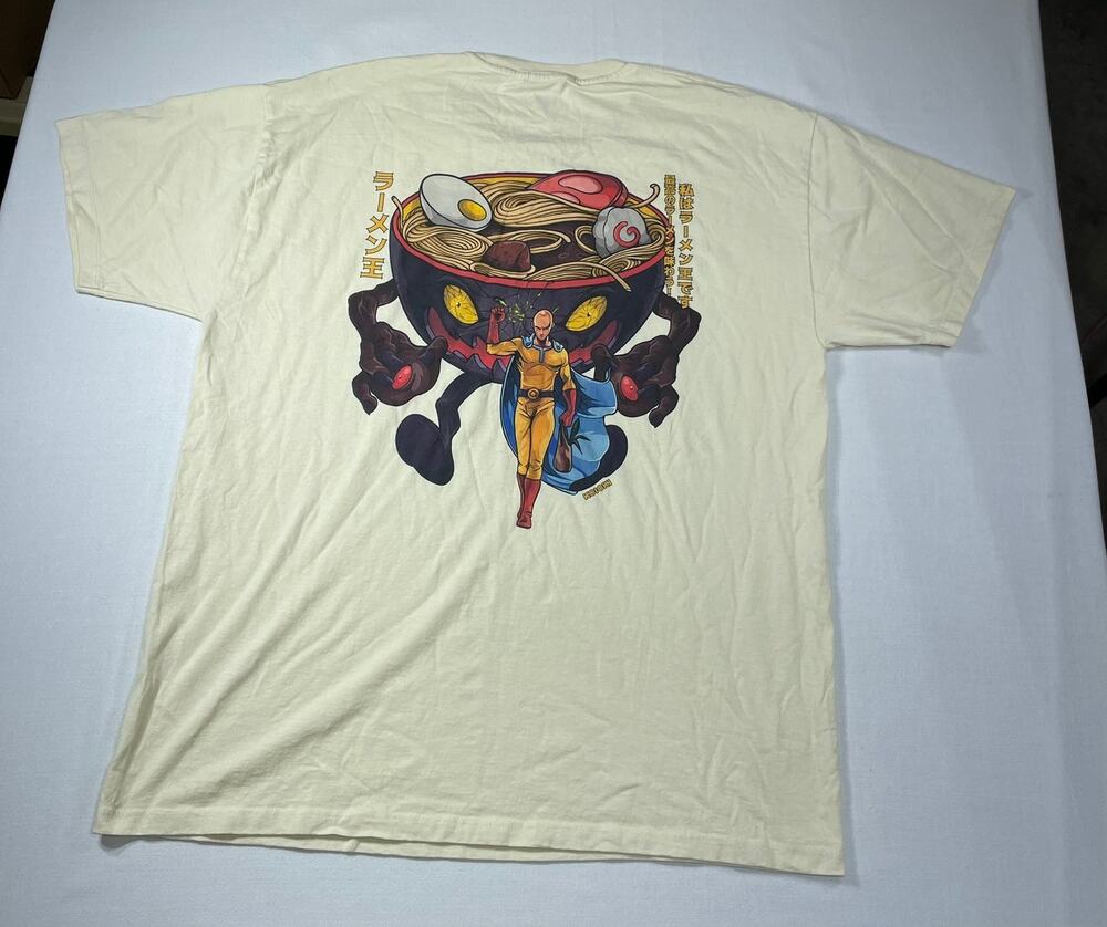 KOIOKI One Punch Man Saitama Ramen Graphic T Shirt Mens XL Anime Japanese